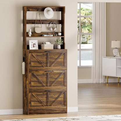 EOYUTLLY Shoe Cabinet Storage for Entryway, Narrow Shoe Rack Cabinet - Image 8