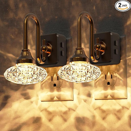 L LOHAS LED Night Lights Plug into Wall, 2 Pack 10-Color Changing RGB Floral by LLOHASLED