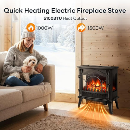 ZAFRO Freestanding Electric Fireplace Stove - Image 2