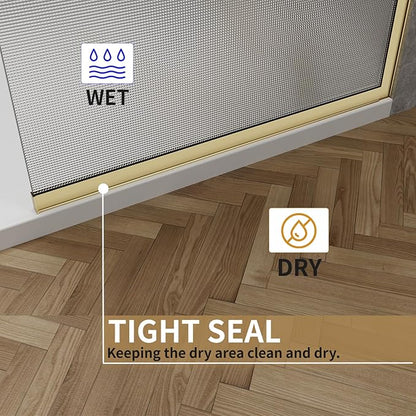36"x76" Fixed Glass Shower Door, Square Pattern Textured Privacy 5/16" Thick - Image 6