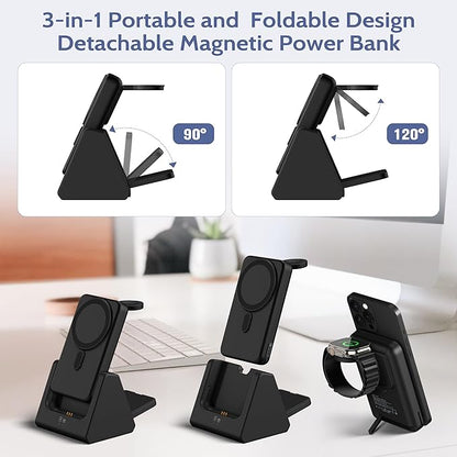 Smtcsl 3-in-1 Wireless Charging Station: Portable 10000mAh Power Bank Charger - Image 4