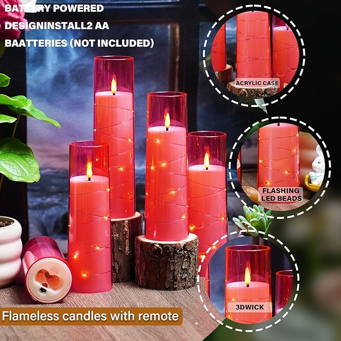 Flickering Flameless LED Candles, Battery Operated Candles 9 Pcs - Image 3