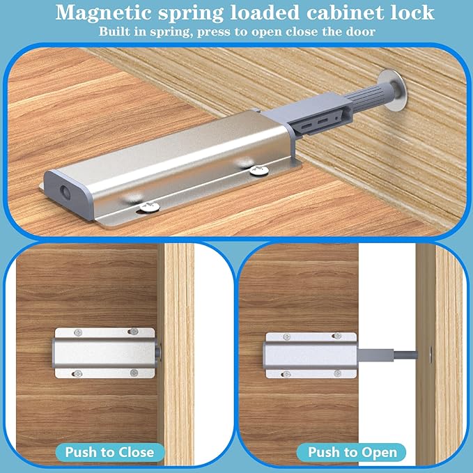Magnetic Push Latches Cabinet 5 Pack Push to Open Door Latch Heavy Duty Touch - Image 6