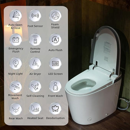 WOODBRIDGE Smart Toilet with Auto Open/Close, 1000g MaP Flush Score, Foam Shield - Image 14
