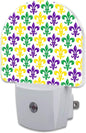 sndheke Mardi Gras Carnival Night Light, Colorful Fleur-de-lis Dusk to Dawn by sndheke