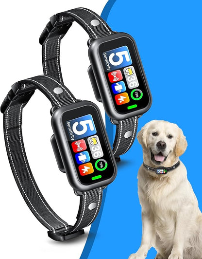 2 Pack Dog Bark Collar for Large Medium Small Dogs, 1s Fast Stop Barking by Unknown