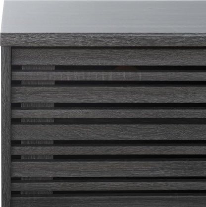 SAFAVIEH ESMA TV Stand for up to 65" Flatscreen – Distressed Black, Sliding - Image 9