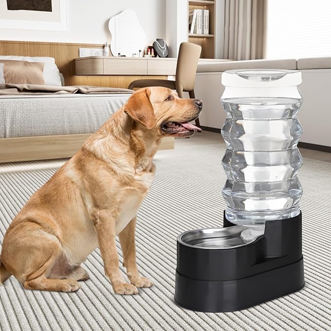 RIZZARI Automatic Dog Water Dispenser: Spill-Resistant 9L Black Gravity Feeder - Image 4