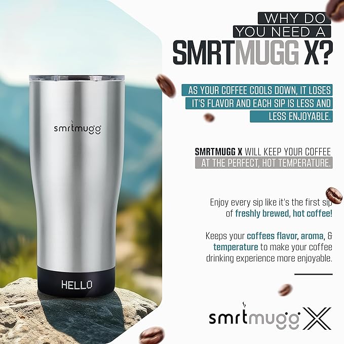 X Heated Coffee Mug 19 oz., 8 Hour Battery Life, Self-Heating, Adjustable Temp - Image 7