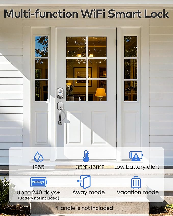 TEEHO TE012W WiFi Smart Lock, Fingerprint Door Lock - Image 6
