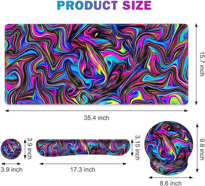 Gaming Mouse Pad, Large Desk Mat, Cute Desk Pad Protector, 4in1 XXL Mousepad + - Image 2