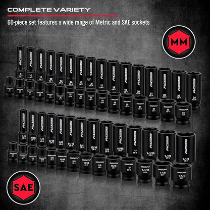 Master 1/2" Drive Impact Socket Set, 67-Piece Standard & Deep Master Impact - Image 3