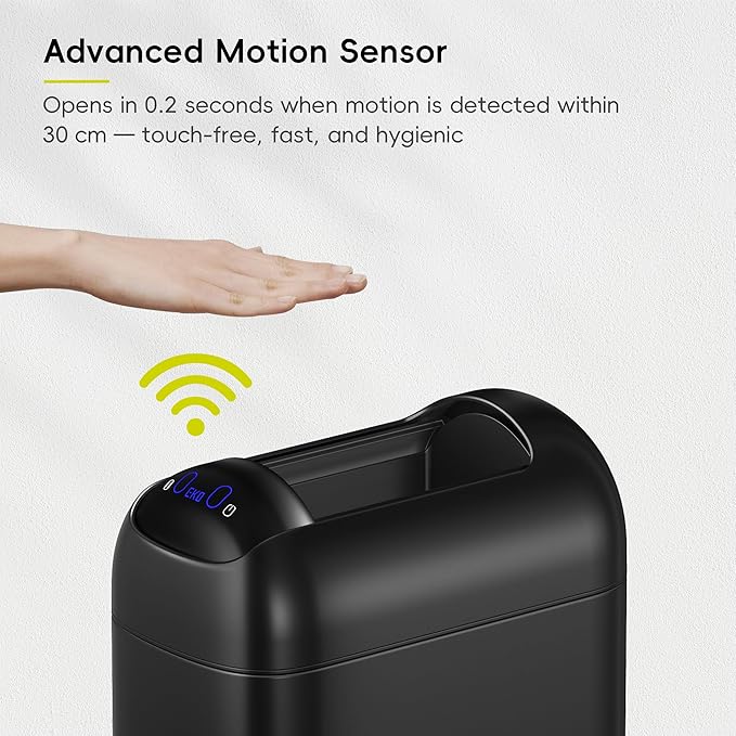 EKO Astro Slim Sensor Trash Can, 10L / 2.6 Gallon Touchless Garbage Bin - Image 3