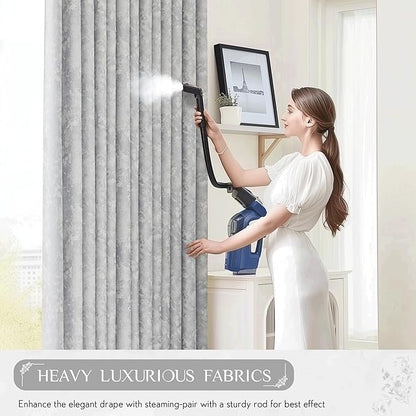 Beauoop Grey Floral Jacquard Blackout Curtains 72 Inches Long 2 Panels - Image 7