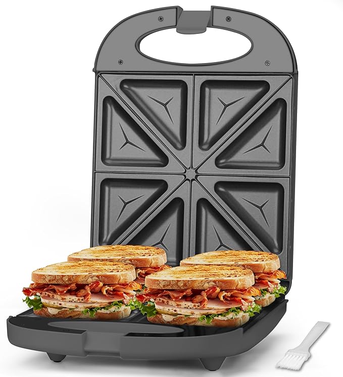 Baker’s Friend Breakfast Sandwich Maker, 4 Slices of Panini Grill Press by Baker%27s+Friend