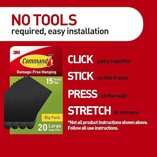 Command 15 lb Large Picture Hanging Strips 40 Pairs, Damage Free Hanging - Image 7