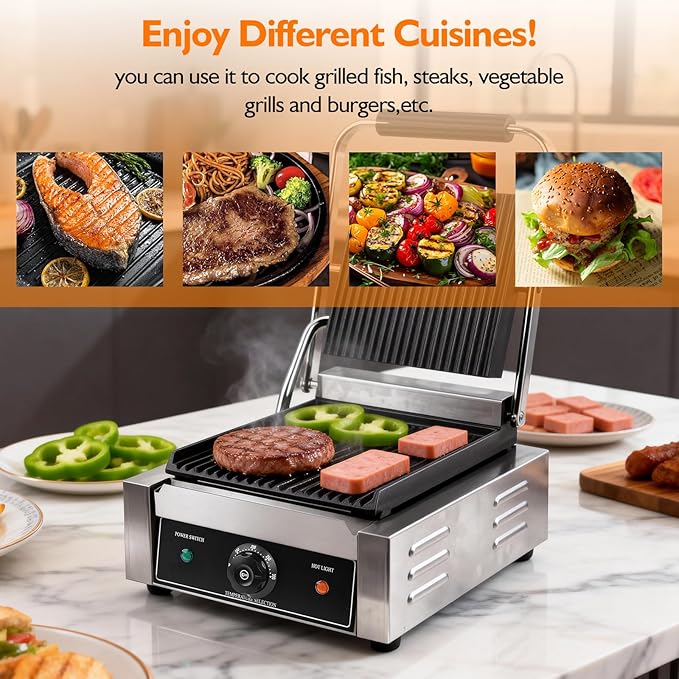 1800W Commercial Indoor Electric Grill & Panini Press - Image 3