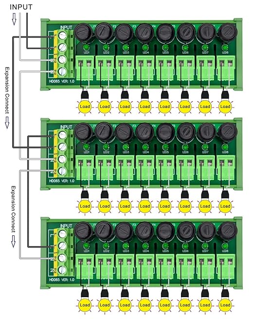 DIN Rail Mount AC 24-250V 8 Channel Pluggable Top Wiring Terminal Block Power - Image 6