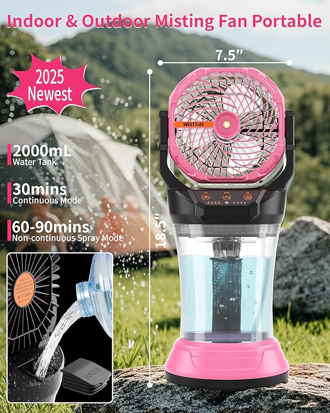 WESTTREE Portable Misting Fan - Image 3