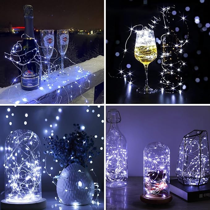 ZGWJ 50 Pack Fairy Lights Battery Operated, 7ft 20 Mini LED Fairy String Ligh...