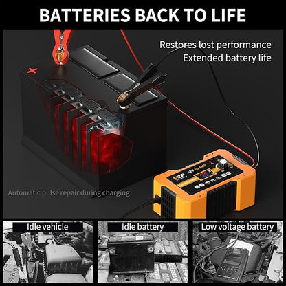 12V Automatic Car Battery Charger, 0-10A Arbitrarily Adjustable Smart Trickle - Image 3