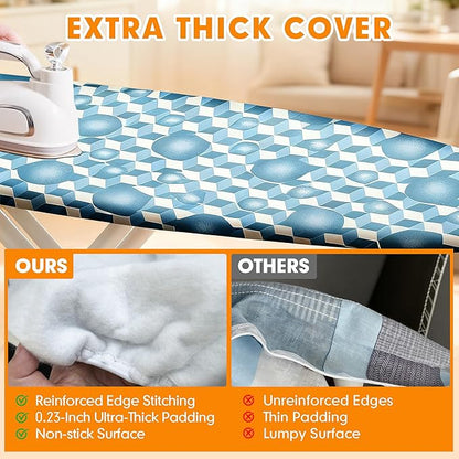 Ironing Board Cover and Pad, 18x49 Extra Wide Thick Iron Padding, Scorch & - Image 3