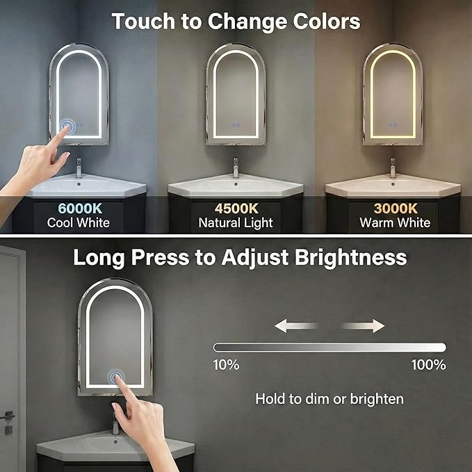 LED Corner Medicine Cabinet - Image 4