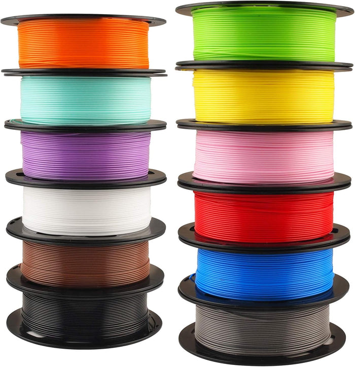 1.75mm 3D Printer Normal PLA Filament 12 Bundle, Most Popular Colors, 500g per Spool, 12 Spools Pack, Total 6kgs Material with One Bottle of 3D Printer Stick Tool Mika3D