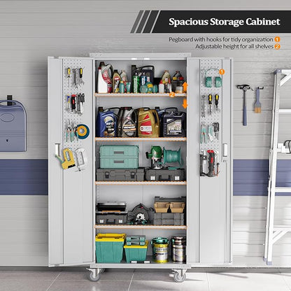 VINGLI 72'' Tall Garage Storage Cabinet, Metal Storage Cabinet - Image 6