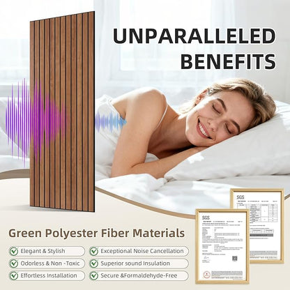 TO-TH Wood-Look Sound Panels, 4 Pack 47.2” x 23.6” Soundproof Wall Panels - Image 3
