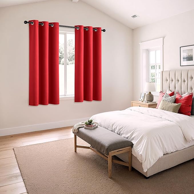 MIULEE Christmas Red Blackout Curtains - Image 6