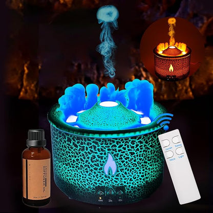 BOHOFAM Aroma Essential Oil Diffuser 360 ML, Volcano and Flame - Image 8