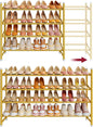 Tajsoon Expandable Shoe Rack for Closet 4 Tier, 29“-41“Adjustable & Stackable by Tajsoon