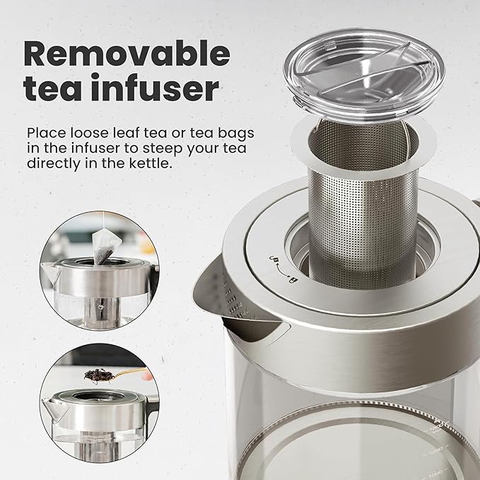 Vianté Electric Kettle With Infuser. No Plastic In Contact With Water. Hot Tea - Image 4