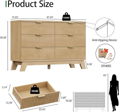 Fluted Dresser for Bedroom - Image 2