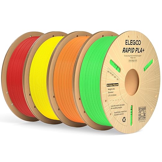 ELEGOO Rapid PLA Plus Filament 1.75mm Bundle 4KG, PLA+ 3D Printer Filament by ELEGOO
