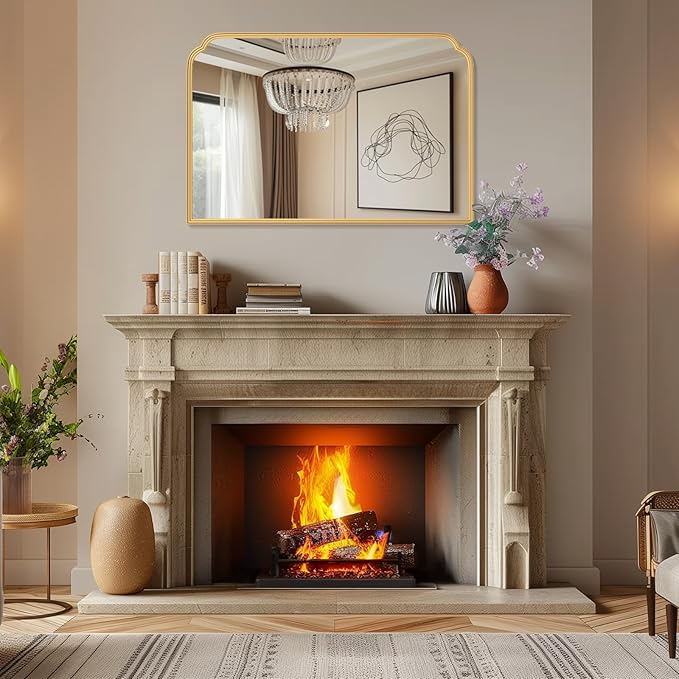 36X24 Inch Gold Bathroom Vanity Mirror - Image 3