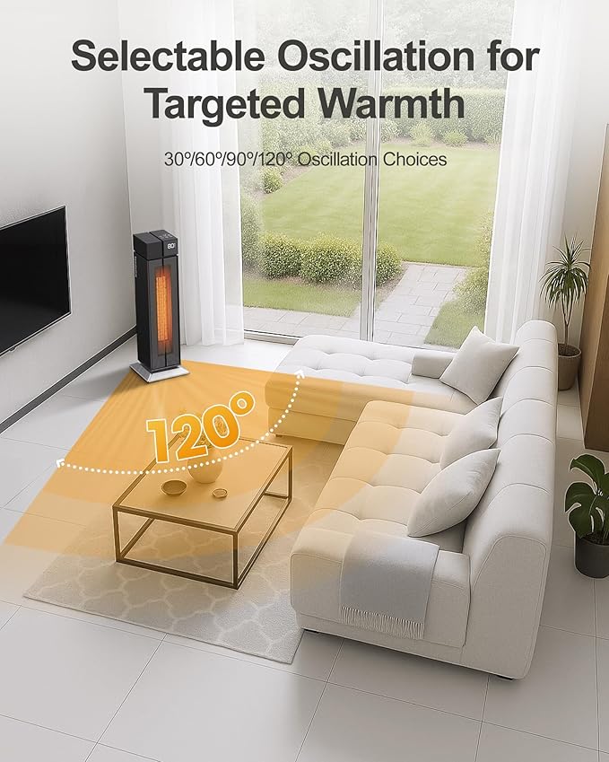 ComDomus Space Heater Large Room, 25” Electric Room Heaters - Image 5