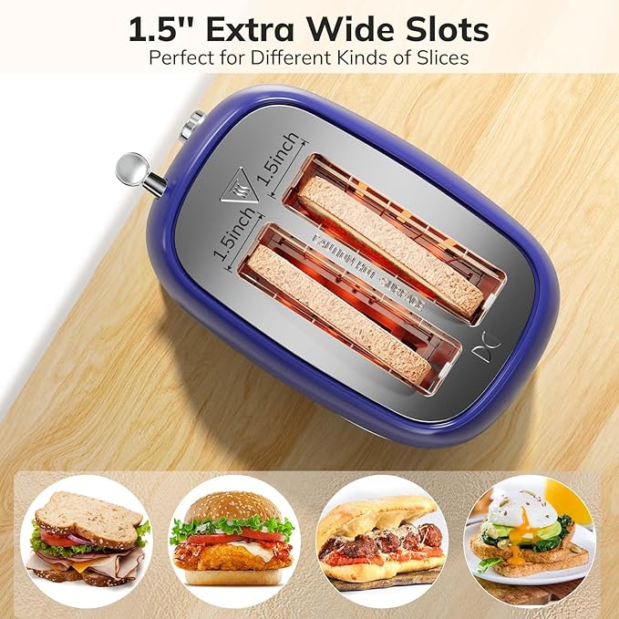 Keenstone Retro 2-Slice Stainless Steel Toaster - Image 5