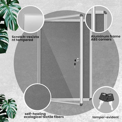 Magula Enclosed Bulletin Board Tamper-Proof Dispaly Case, Aluminium Frame - Image 5