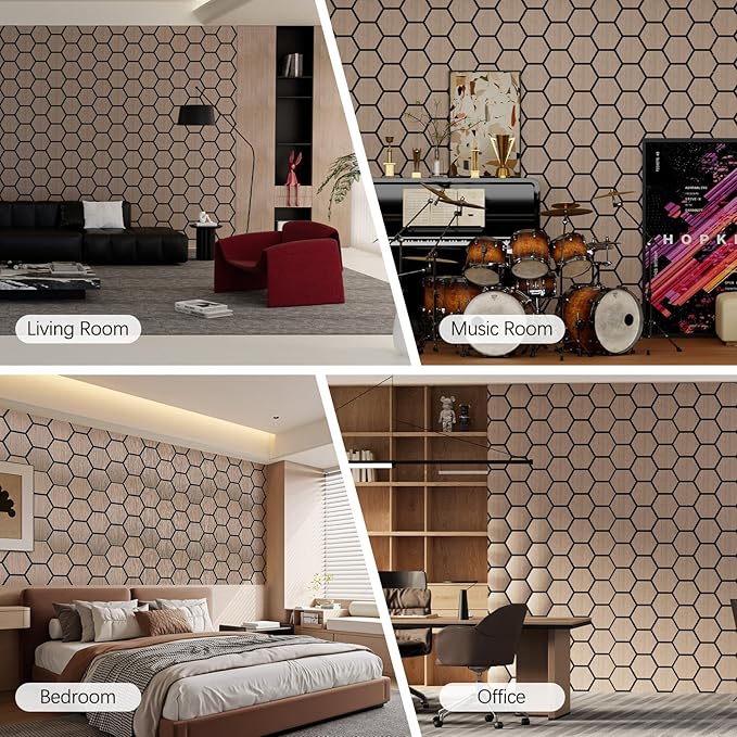 Hexagon Acoustic Wall Panels, Self-Adhesive Sound Absorbing Wall Panel by ARMURO - Image 8