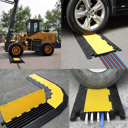 Reliancer 5 Channel Rubber Cable Protector Ramp Traffic Speed Bump 18000lbs - Image 6