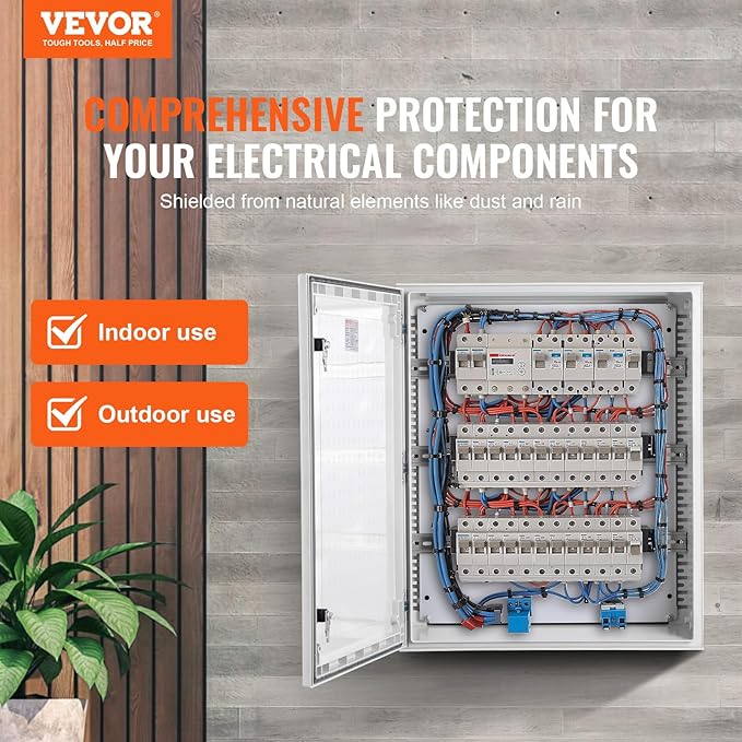 VEVOR Fiberglass Enclosure 19.7 x 15.7 x7.9 Electrical Enclosure Box NEMA 3X - Image 2
