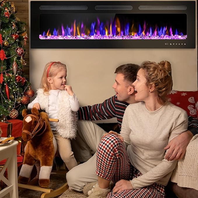 68" Electric Fireplace Wall Mounted and Recessed - Image 8