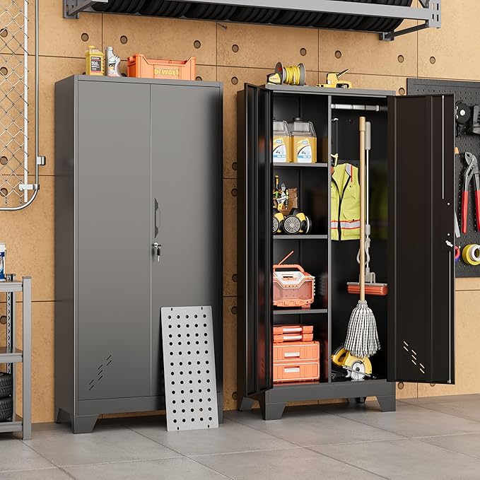Storage Cabinet 61" H, Metal Outdoor Sheds - Image 2
