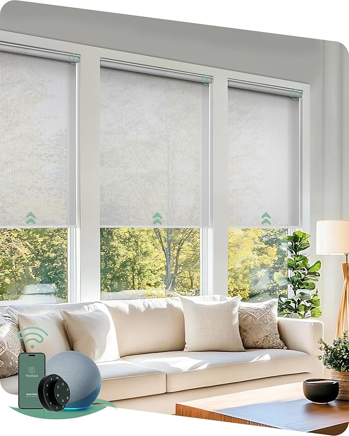 Yoolax Motorized Solar Shades, Flame Resistat Smart Blinds by Yoolax
