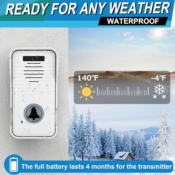 Wireless Doorbell System & Full Duplex Intercom Doorbell Wireless Hands-Free - Image 5