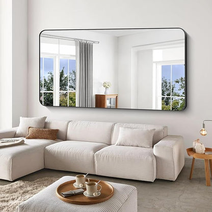 Large Bathroom Mirror 72x36 inch, Rounded Corner Rectangular Mirror - Image 2