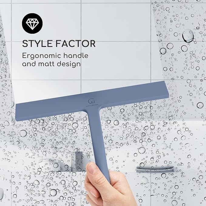 GÜTEWERK Shower Squeegee for Glass Doors, Silicone Window Squeegee, Bathroom - Image 3
