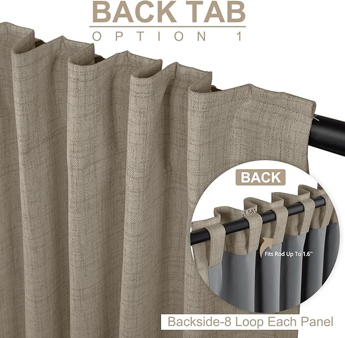 100% Blackout Shield Linen Blackout Curtains - Image 3